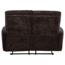  Coaster Furniture Navarro 609572 Chenille Upholstered Reclining Loveseat - Dark Brown IMAGE 4