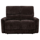  Coaster Furniture Navarro 609572 Chenille Upholstered Reclining Loveseat - Dark Brown IMAGE 6