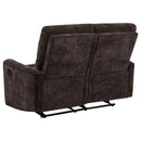  Coaster Furniture Navarro 609572 Chenille Upholstered Reclining Loveseat - Dark Brown IMAGE 8