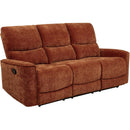  Coaster Furniture Navarro 609574 Chenille Upholstered Reclining Sofa - Burnt Orange IMAGE 1