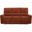  Coaster Furniture Navarro 609574 Chenille Upholstered Reclining Sofa - Burnt Orange IMAGE 5