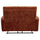  Coaster Furniture Navarro 609575 Chenille Upholstered Reclining Loveseat - Burnt Orange IMAGE 10