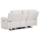  Coaster Furniture Kennett 610152P Chenille Upholstered Power Reclining Loveseat - Ivory IMAGE 3