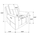  Coaster Furniture Kennett 610153P Chenille Upholstered Power Recliner Chair - Ivory IMAGE 7