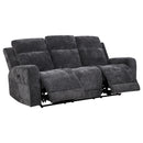  Coaster Furniture Kennett 610154P Chenille Upholstered Power Reclining Sofa - Dark Grey IMAGE 1