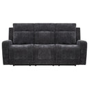  Coaster Furniture Kennett 610154P Chenille Upholstered Power Reclining Sofa - Dark Grey IMAGE 3