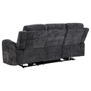  Coaster Furniture Kennett 610154P Chenille Upholstered Power Reclining Sofa - Dark Grey IMAGE 6