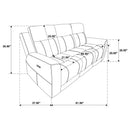  Coaster Furniture Kennett 610154P Chenille Upholstered Power Reclining Sofa - Dark Grey IMAGE 7