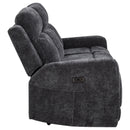 Coaster Furniture Kennett 610154P Chenille Upholstered Power Reclining Sofa - Dark Grey IMAGE 8