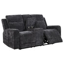  Coaster Furniture Kennett 610155P Chenille Upholstered Power Reclining Loveseat - Grey IMAGE 2