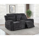  Coaster Furniture Kennett 610155P Chenille Upholstered Power Reclining Loveseat - Grey IMAGE 6