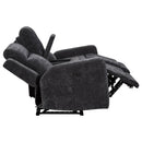  Coaster Furniture Kennett 610155P Chenille Upholstered Power Reclining Loveseat - Grey IMAGE 7