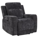  Coaster Furniture Kennett 610156P Chenille Upholstered Power Recliner Chair - Dark Grey IMAGE 11