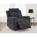  Coaster Furniture Kennett 610156P Chenille Upholstered Power Recliner Chair - Dark Grey IMAGE 7