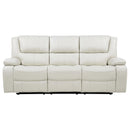  Coaster Furniture Camila 610247 Upholstered Motion Reclining Sofa - White IMAGE 2