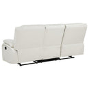  Coaster Furniture Camila 610247 Upholstered Motion Reclining Sofa - White IMAGE 3