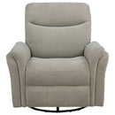  Coaster Furniture Adler 610423P Upholstered Power Swivel Glider Recliner - Greige IMAGE 10