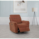  Coaster Furniture Adler 610433P Upholstered Power Swivel Glider Recliner - Rust IMAGE 3