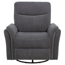  Coaster Furniture Adler 610443P Upholstered Power Swivel Glider Recliner - Charcoal Grey IMAGE 6