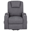 Coaster Furniture Louie 610453P Chenille Upholstered Power Lift Massage Chair - Grey IMAGE 3