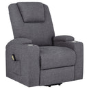  Coaster Furniture Louie 610453P Chenille Upholstered Power Lift Massage Chair - Grey IMAGE 9