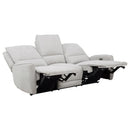  Coaster Furniture Sylmar 610521P Chenille Upholstered Power Reclining Sofa - Dove Grey IMAGE 2