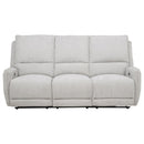  Coaster Furniture Sylmar 610521P Chenille Upholstered Power Reclining Sofa - Dove Grey IMAGE 4