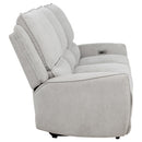  Coaster Furniture Sylmar 610521P Chenille Upholstered Power Reclining Sofa - Dove Grey IMAGE 9
