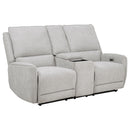  Coaster Furniture Sylmar 610522P Chenille Upholstered Power Reclining Loveseat - Dove Grey IMAGE 1