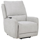  Coaster Furniture Sylmar 610524PP Chenille Upholstered Dual Power Lift Recliner - Dove Grey IMAGE 1