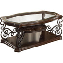  Coaster Furniture Laney 702448-S3 3-piece Glass Top Coffee and End Table Set - Dark Merlot IMAGE 5