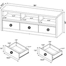  Coaster Furniture Rutland 705802 59-inch 3-drawer TV Stand Media Console - Black IMAGE 11