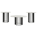  Coaster Furniture Haven 706208-S3 3-piece Round Marble Coffee and End Table Set - Black IMAGE 1