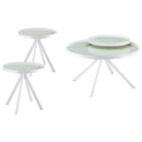  Coaster Furniture Briggs 706258-S3 3-piece Round Coffee and End Table Set - White IMAGE 1