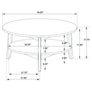  Coaster Furniture Bradley 706458-S2 2-Piece Round SmartTop Coffee Table Set Smokey and Brown - Smokey Grey/Brown IMAGE 11