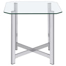  Coaster Furniture Cronin 706568-S2 2-piece Tempered Glass Top Coffee Table Set - Chrome IMAGE 3