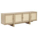  Coaster Furniture Kailani 706583 79-inch 4-door Cane TV Stand Media Console - Beige Oak IMAGE 1