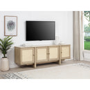  Coaster Furniture Kailani 706583 79-inch 4-door Cane TV Stand Media Console - Beige Oak IMAGE 2