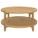  Coaster Furniture Camillo 709698-S2 2-piece Round Coffee and End Table Set - Maple IMAGE 4