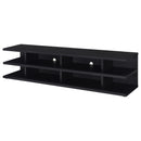  Coaster Furniture Cartmill 710533 78-inch 2-tier TV Stand Media Console - Black IMAGE 3