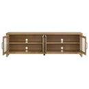  Coaster Furniture Brenham 720130 79-inch 4-door TV Stand Media Console - Washed Oak IMAGE 3