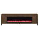  Coaster Furniture Carey 722823 79-inch TV Stand Fireplace Media Console - Dark Pine IMAGE 4