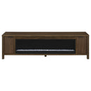  Coaster Furniture Carey 722823 79-inch TV Stand Fireplace Media Console - Dark Pine IMAGE 6