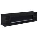  Coaster Furniture Deiter 722833 79-inch TV Stand Fireplace Media Console - Black IMAGE 1