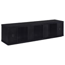  Coaster Furniture Deiter 722833 79-inch TV Stand Fireplace Media Console - Black IMAGE 4