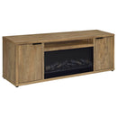  Coaster Furniture Fuller 722852 60-inch 2-door TV Stand Fireplace Media Console - Mango IMAGE 3