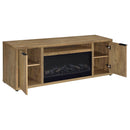  Coaster Furniture Fuller 722852 60-inch 2-door TV Stand Fireplace Media Console - Mango IMAGE 5