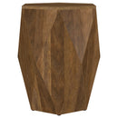  Coaster Furniture Zalika 724187 Hexagonal Solid Mango Wood End Table - Natural IMAGE 1