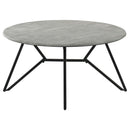  Coaster Furniture Hadi 736178-S3 3-piece Round SmartTop Coffee and End Table Set - Cement IMAGE 3