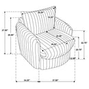  Coaster Furniture Sarco 902541 Corduroy Upholstered Swivel Accent Arm Chair - Ivory IMAGE 11